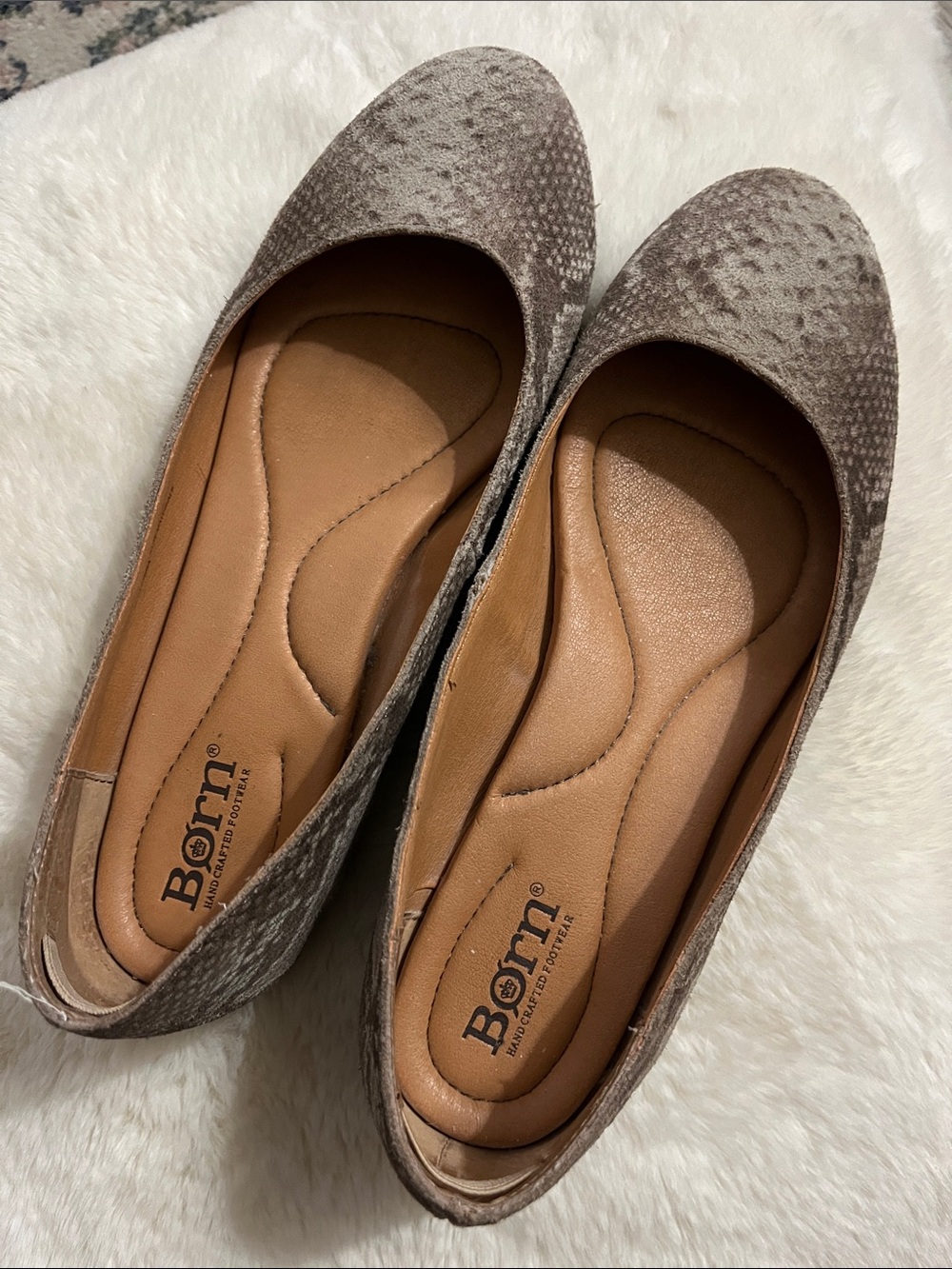 Born Taupe Leather Ballet Flats - Picture 9 of 12